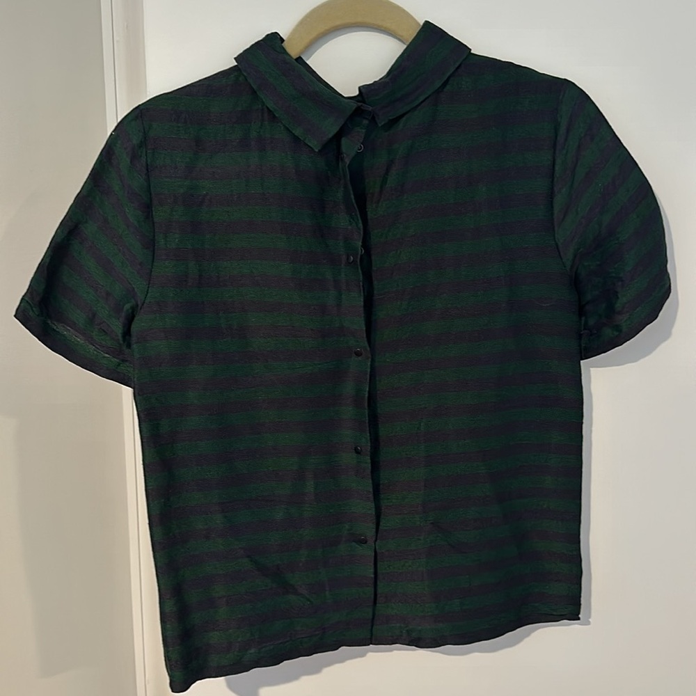 Madewell stripe back snap blouse - Picture 2 of 3
